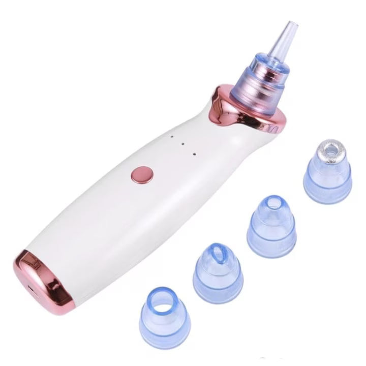 Aspirator Profesional pentru Puncte Negre – 5 Capete, Putere Mare de Absorbție, Încărcare USB, Curățare Ten & Eliminare Acnee