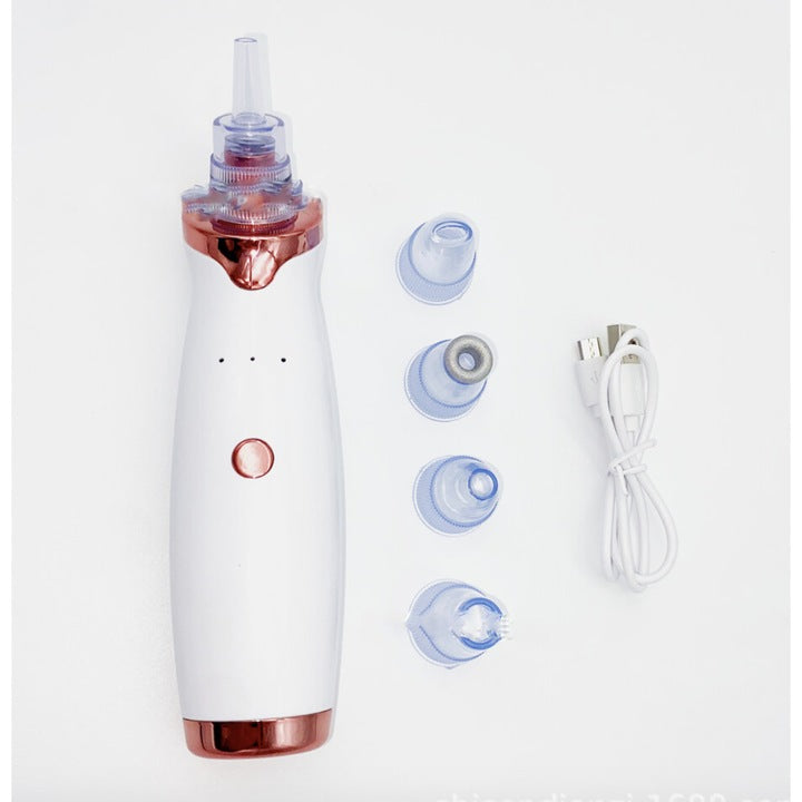 Aspirator Profesional pentru Puncte Negre – 5 Capete, Putere Mare de Absorbție, Încărcare USB, Curățare Ten & Eliminare Acnee